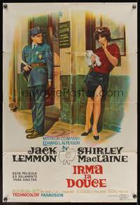 7v341 IRMA LA DOUCE Argentinean '63 Billy Wilder, great art of Shirley MacLaine & Jack Lemmon!