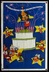 7v363 MICKEY'S BIRTHDAY PARTY SHOW Argentinean '70s great cartoon image of all characters!