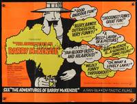 7v131 ADVENTURES OF BARRY MCKENZIE British quad '72 shameless saga of a young Aussie in Pommyland!