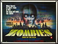 7v156 DAWN OF THE DEAD British quad '80 George Romero, there's no more room in HELL for the dead!