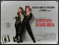 7v159 DESPERATELY SEEKING SUSAN British quad '85 Madonna & Arquette are mistaken for each other!