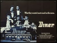 7v160 DINER British quad '82 Barry Levinson, Kevin Bacon, Daniel Stern, Mickey Rourke