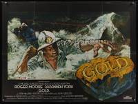 7v180 GOLD British quad '74 completely different art of miner Roger Moore!