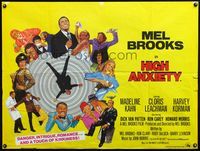 7v188 HIGH ANXIETY British quad '77 art of Mel Brooks & cast by Tanenbaum, wacky Vertigo spoof!