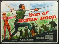 7v242 SON OF ROBIN HOOD British quad '59 art of Al Hedison with sword by Tom William Chantrell!