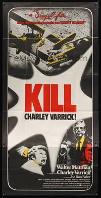 7v496 CHARLEY VARRICK English 3sh '73 Walter Matthau in Don Siegel crime classic, different image!