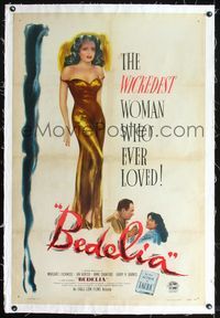 7w062 BEDELIA linen 1sh '47 sexy Margaret Lockwood is the wickedest woman who ever loved!