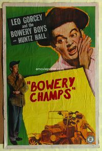 7w071 BOWERY CHAMPS 1sh 1948 Leo Gorcey and the Bowery Boys with Huntz Hall!