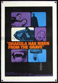 7w099 DRACULA HAS RISEN FROM THE GRAVE linen int'l 1sh '69 Hammer, vampire Christopher Lee!