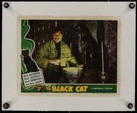 7w018 BLACK CAT LC '41 crazy Bela Lugosi by cat sculpture and silver cup!