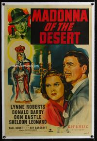 7w166 MADONNA OF THE DESERT linen 1sh '48 art of Lynne Roberts & Don Red Barry!
