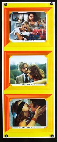 7x382 STORY OF O 3 color 8x10s w/stock insert '76 Corinne Clery, Anthony Steel, Histoire d'O!