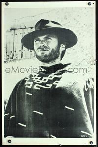 7x411 CLINT EASTWOOD commercial poster '70s cool close-up portrait, For a Few Dollars More!
