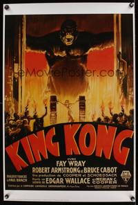 7x423 KING KONG French/US commercial poster '93 Fay Wray, great art of giant ape!