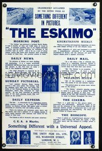 7x038 LURE OF THE YUKON English 20x30 '24 Arthur Jasmine, Eva Novak, The Eskimo!