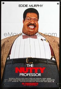 7x463 NUTTY PROFESSOR video 1sh '96 wacky image of Eddie Murphy as Professor Klump!