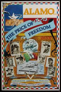 7x063 ALAMO... THE PRICE OF FREEDOM special poster '88 cool Bob Dale artwork of Texan heroes!