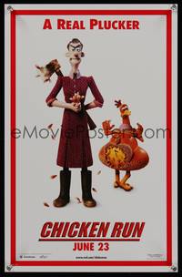 7x111 CHICKEN RUN teaser special poster '00 Peter Lord & Nick Park claymation, a real plucker!