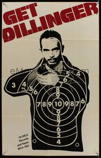 7x129 DILLINGER special 22x35 '73 target silhouette of gangster Warren Oates!