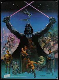7x141 EMPIRE STRIKES BACK special poster '80 George Lucas sci-fi classic, cool artwork by Vallejo!