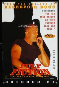 7x053 PULP FICTION English special 13x20 '94 Quentin Tarantino, smoking Bruce Willis!
