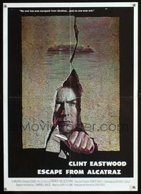 7x146 ESCAPE FROM ALCATRAZ special poster '79 art of Clint Eastwood by Lettick!
