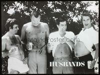 7x190 HUSBANDS special poster '70 Gazzara, Peter Falk & John Cassavetes showing off beer bellies!