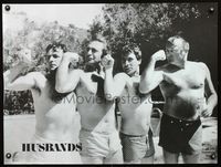 7x188 HUSBANDS special poster '70 Ben Gazzara, Peter Falk & John Cassavetes flexing muscles!