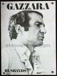 7x189 HUSBANDS special poster '70 cool close up portrait of Ben Gazzara!