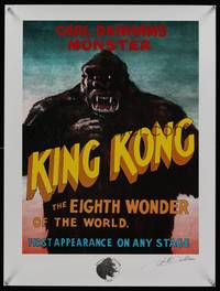 7x201 KING KONG signed special poster '90s by Jim M. Dallmeier, cool art of giant ape!