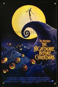 7x241 NIGHTMARE BEFORE CHRISTMAS special 17x27 '93 Tim Burton, Disney, great horror cartoon image!