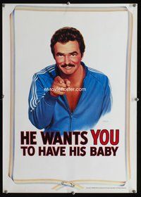 7x250 PATERNITY special 17x24 '81 Lettick artwork, Burt wants you to have his baby!