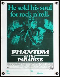 7x252 PHANTOM OF THE PARADISE special 17x22 '74 Brian De Palma, he sold his soul for rock n' roll