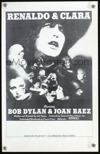 7x269 RENALDO & CLARA special poster '78 great artwork of Bob Dylan & Joan Baez by Hadley!