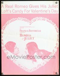 7x277 ROMEO & JULIET special 11x14 '69 Loft's Candy romantic advertisement!