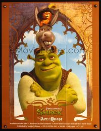 7x293 SHREK THE ART OF THE QUEST special poster '07 Shrek movie art w/Donkey & Puss In Boots!