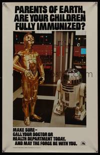 7x321 STAR WARS HEALTH DEPARTMENT POSTER special poster '79 C3P0 and R2D2!