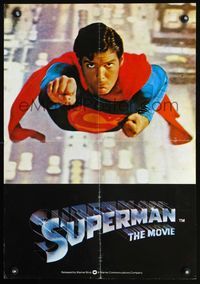 7x334 SUPERMAN teaser special poster '78 flying comic book hero Christopher Reeve!
