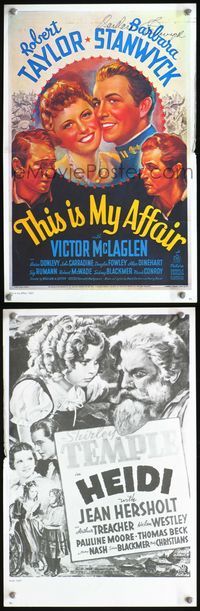 7x343 THIS IS MY AFFAIR/HEIDI two-sided signed special poster '80s by Barbara Stanwyck