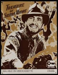 7x354 TREASURE OF THE SIERRA MADRE video special poster '80s John Huston, c/u of Humphrey Bogart!