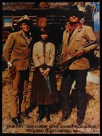 7x359 TRUE GRIT soundtrack special poster '69 John Wayne as Rooster Cogburn, Darby, Glen Campbell!