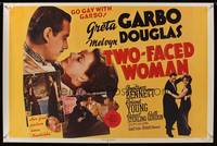 7x486 TWO-FACED WOMAN repro special poster '71 Melvyn Douglas goes gay with pretty Greta Garbo!