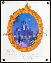 7x363 WALT DISNEY WORLD 25th ANNIVERSARY special poster '96 Mickey Mouse & Cinderella's castle!