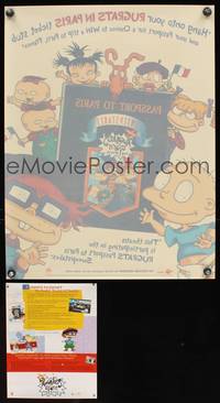 7x042 RUGRATS PASSPORT TO PARIS SWEEPSTAKES static cling poster '00 artwork of the Rugrats!