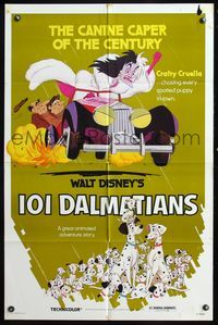 7y695 ONE HUNDRED & ONE DALMATIANS 1sh R79 most classic Walt Disney canine family cartoon!