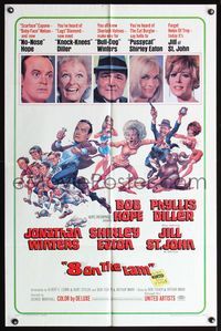 7y014 8 ON THE LAM 1sh '67 Bob Hope, Phyllis Diller, Jill St. John, wacky Jack Davis art of cast!