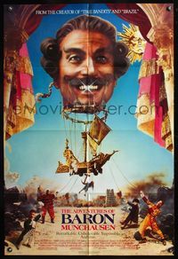 7y019 ADVENTURES OF BARON MUNCHAUSEN 1sh '89 directed by Terry Gilliam, John Neville!