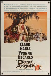 7y065 BAND OF ANGELS 1sh '57 Clark Gable buys beautiful slave mistress Yvonne De Carlo!