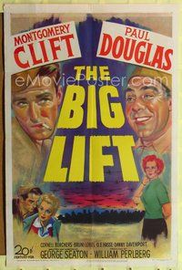 7y088 BIG LIFT 1sh '50 Montgomery Clift & Paul Douglas w/ pretty Cornell Borchers!
