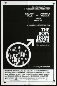 7y108 BOYS FROM BRAZIL 1sh '78 Gregory Peck is a Nazi on the run from Laurence Olivier!